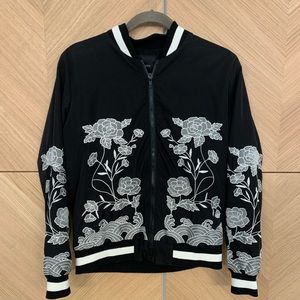 Black and Lace Forever 21 Bomber Jacket